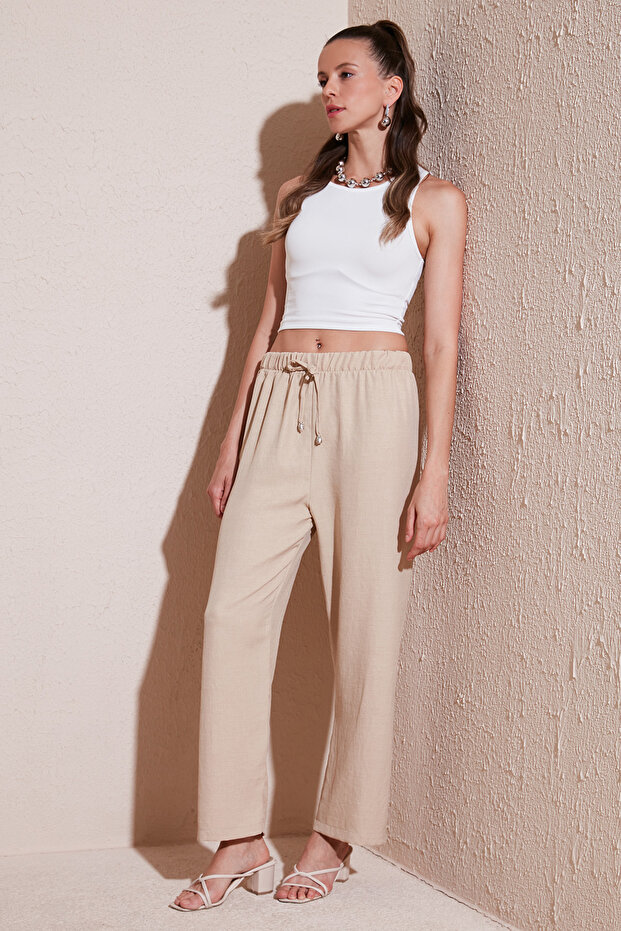 Relaxed Fit Wide Leg Trousers Pants 5865826