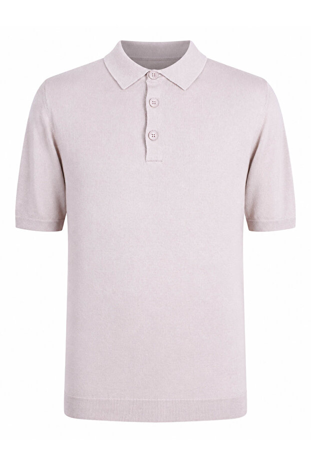 18229 Half Placket Stone Men's T-Shirt 26Ygt3000008
