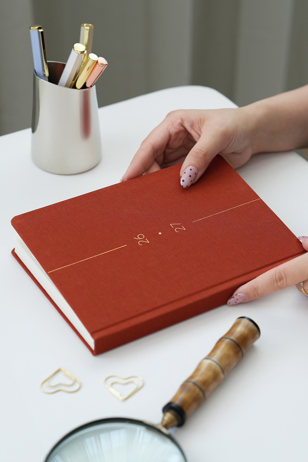 2026-2027 A5 Linen Academic Agenda 15X21 cm - 17 Months Cinnamon