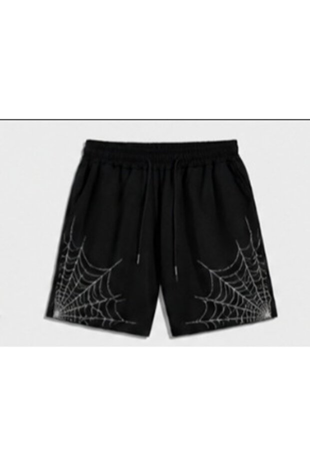 Unisex Oversize Relaxed Fit High Waist Special Design Printed Summer Shorts