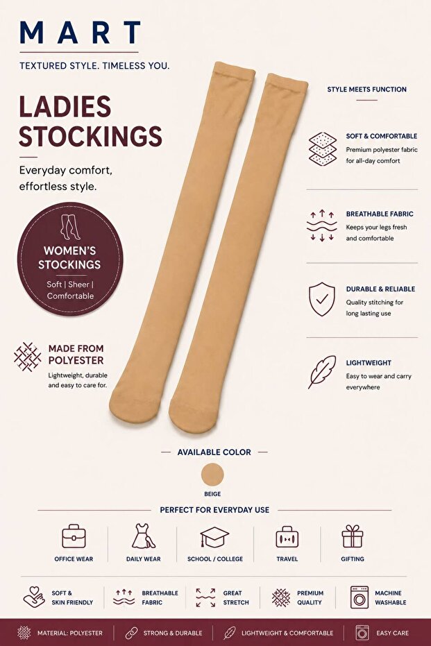 Ladies Stockings - Sheer Polyester Stockings