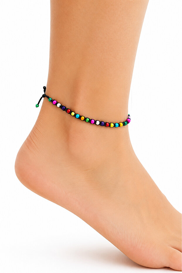 Black Beaded Anklet Women's Ankle Accessory