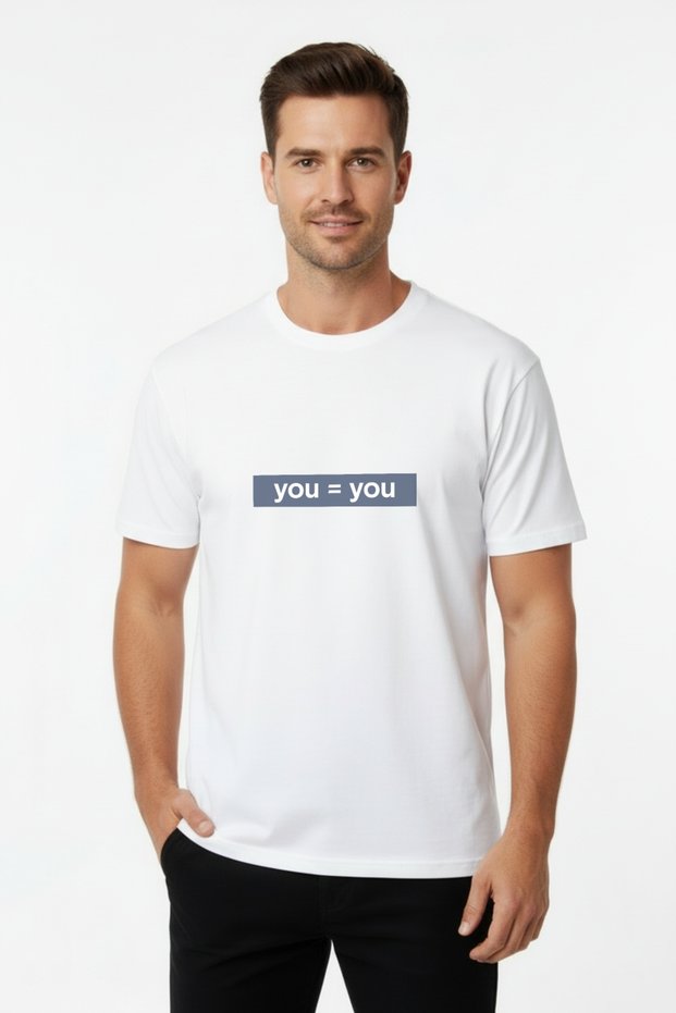 White Whale Rare Self Identity – You = You Typographic Men's T-Shirt