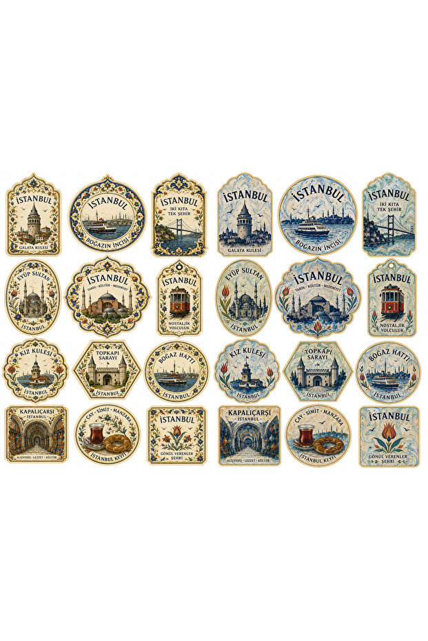 Istanbul Themed Sticker Set (21X30 cm 1 Set)
