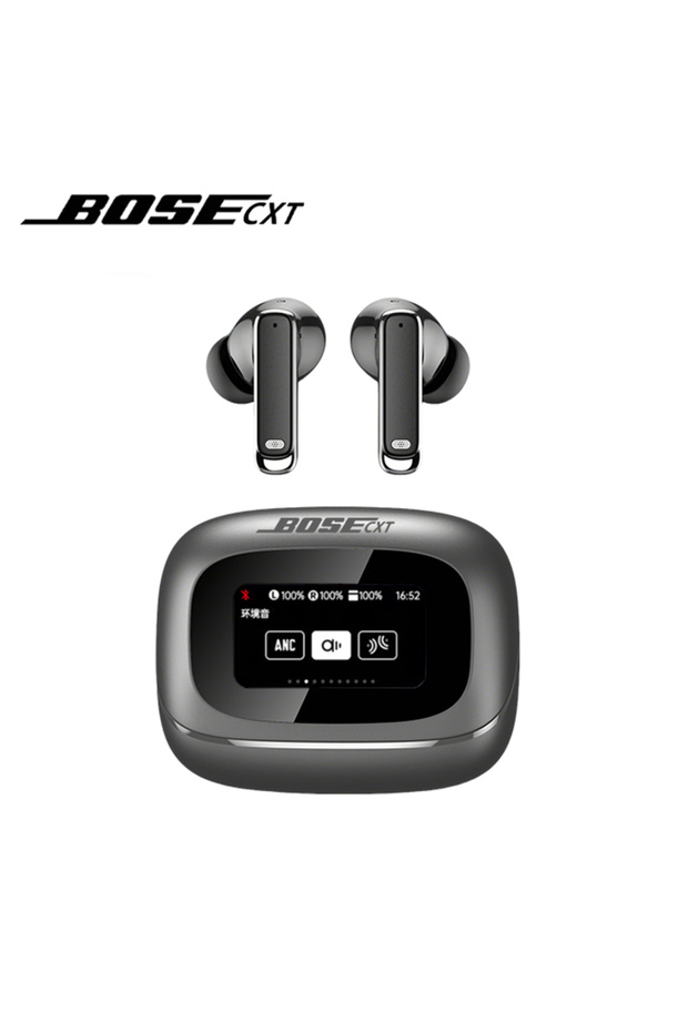 سماعات أذن لاسلكية BOSECXT TOUR PRO6 TWS سوداء اللون، مزودة بشاشة لمس ذكية وخاصية إلغاء الضوضاء النشطة ANC