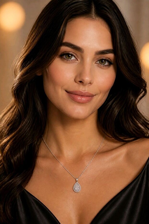 Luxurious Figured Statement Necklace with Zircon Stones