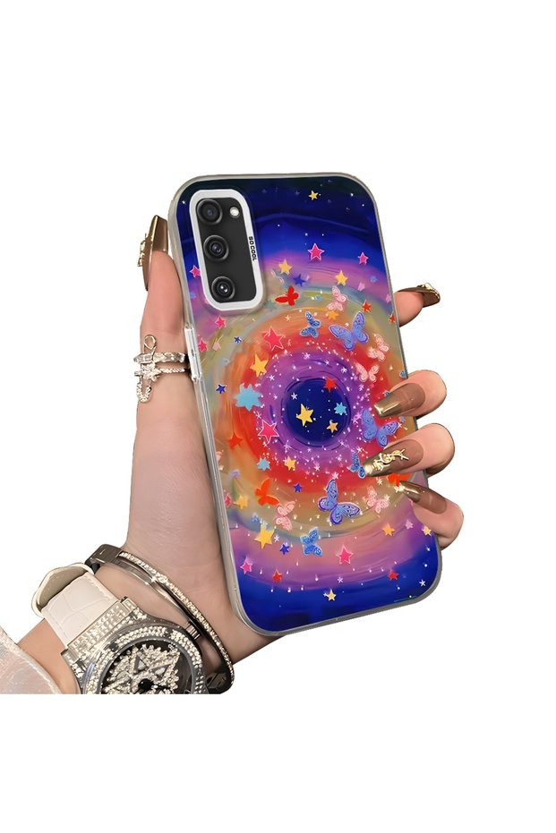 Samsung Galaxy S20 Fe Compatible Silicone Edge Hard Back Case Couple Phone Case Star Pattern