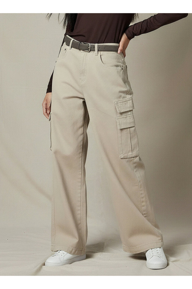 Cargo Pocket Jeans Cotton