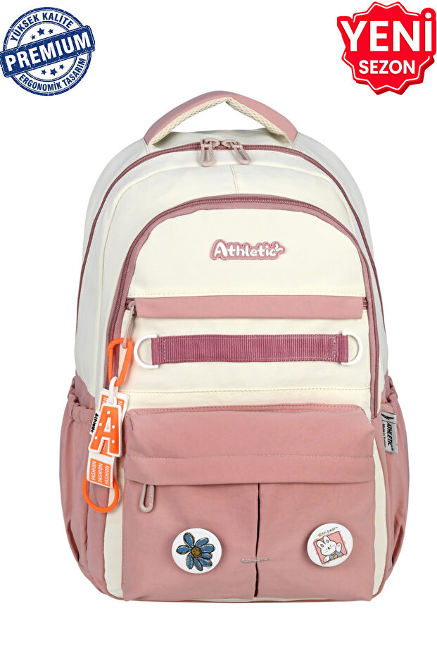 Ultra Light Premium Water-Resistant Unisex Middle and High School Backpack with Accessories and Hidden Back Pocket