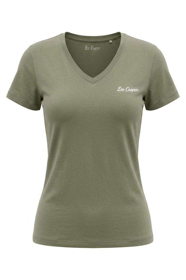 Sade Women's Relaxed Fit Printed V-Neck T-Shirt Green