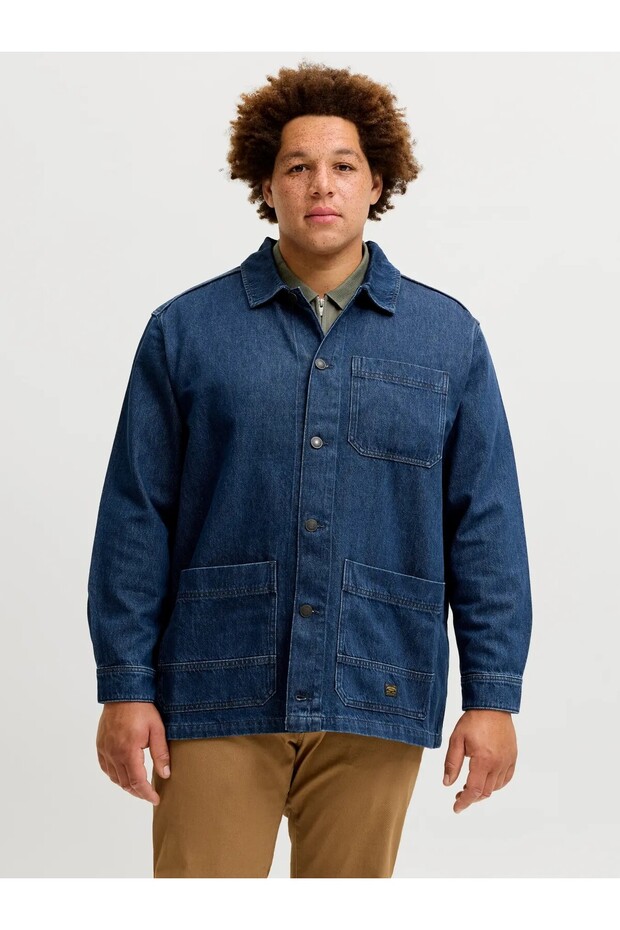 قميص رجالي أزرق اللون من Jprbluderry Dnm L/s Styd Pls مقاس كبير