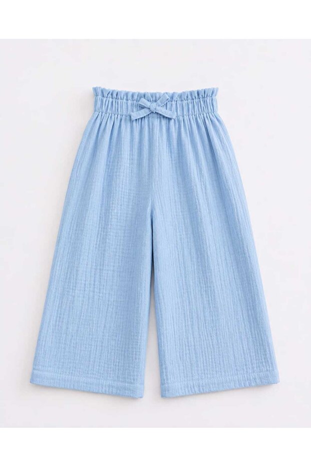 Girl's Wide-Legged Muslin Pants