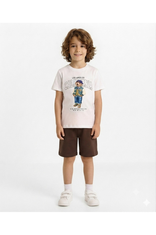 Boys' California Printed Crewneck T-Shirt and Shorts Set