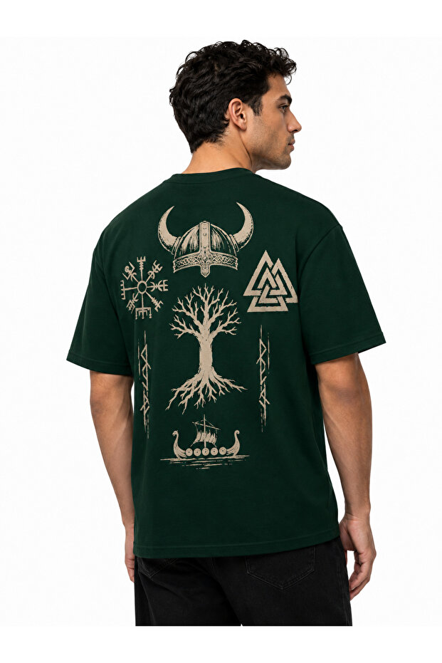Viking Back Printed 100% Cotton T-Shirt Oversize Unisex
