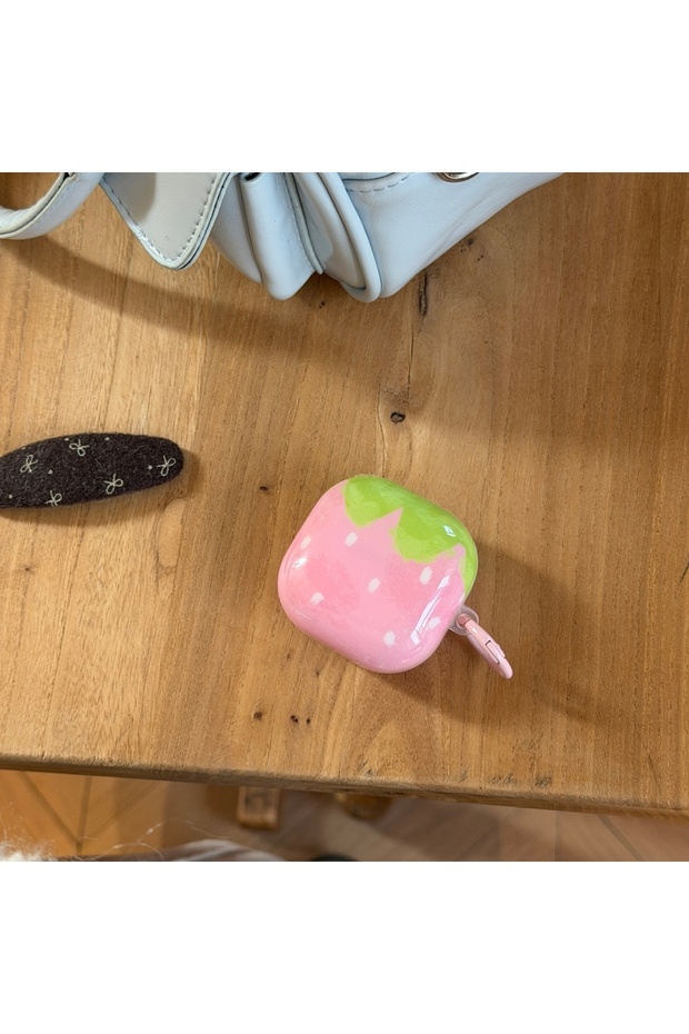 For Buds3 FE Pink Pink Strawberry Sweet Playful Girlish Vibe With Pendant Earphone Cover Case for Sa