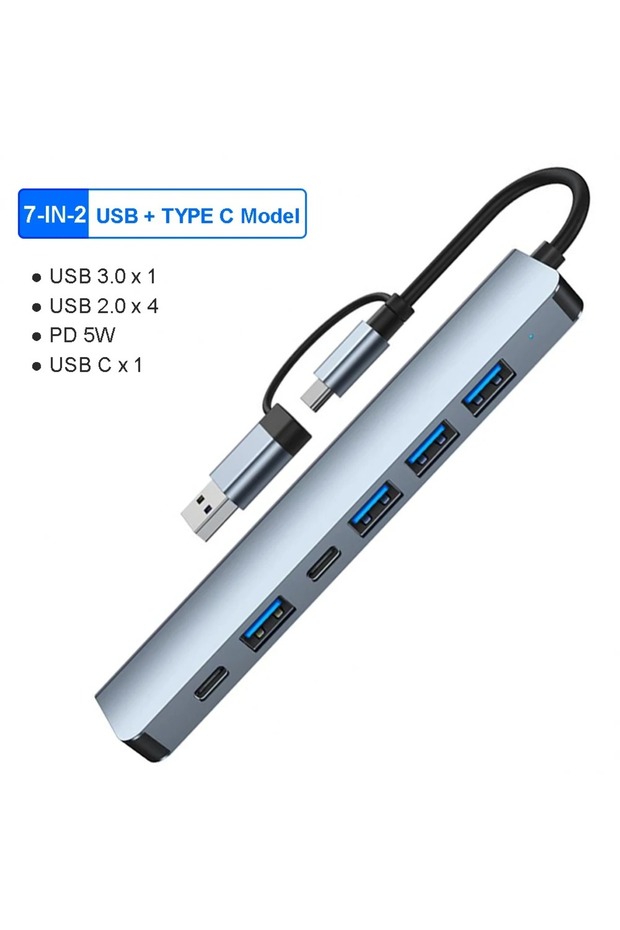7-in-2 7 in 2 USB HUB Type-C USB C to USB 3.0 HDTV-Compatible Dock for MacBook Pro For Xiaomi Phone