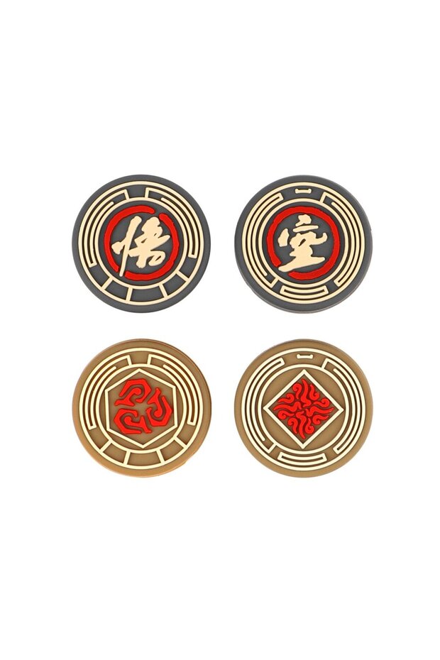 one Silicone Joystick Cover Printed Chinese Characters Thumb Grip Caps Replacement for Wukong Black