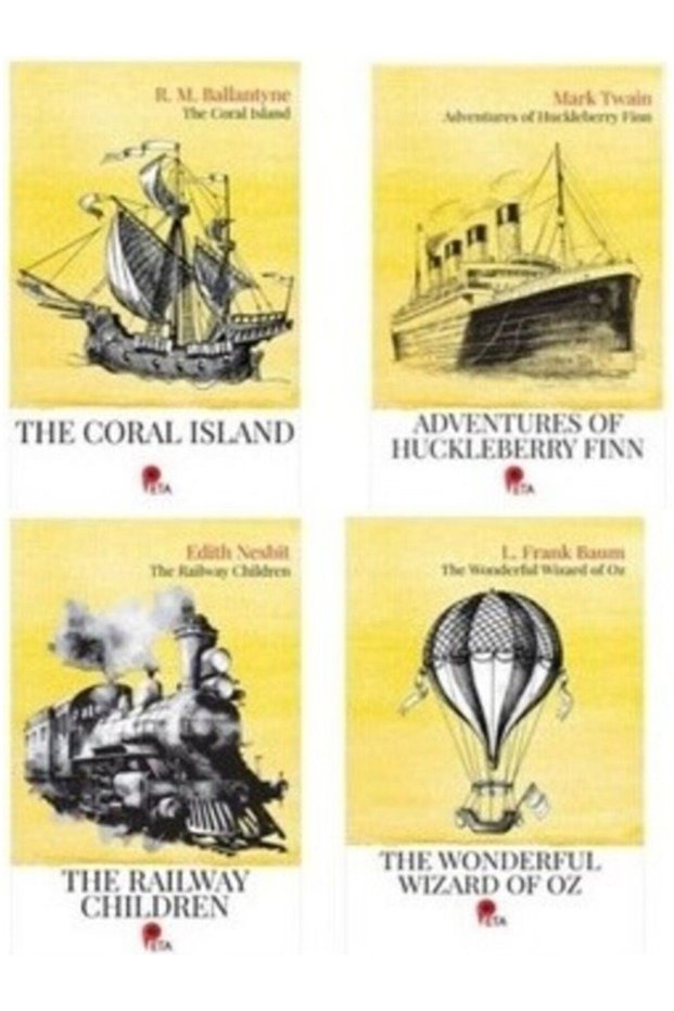 English Classics 4 Books (The Coral Island- Huckleberry Finn-The Railway Children-Wizard Of Oz)