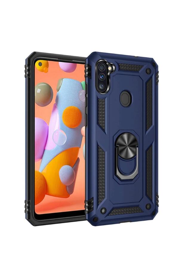 Samsung Galaxy A11 Case Ultra Protection Shock Absorbing Tank Rugged Very Rugged Silicone Cover-Blue