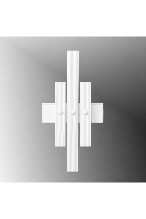 Tt043-3Çubuk-By (with Daylight Led) Striped Profile 3 Bar Matte White Painted Led Sconce