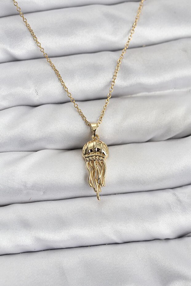 Chain Gold Color Jellyfish Model Zircon Stone Women's Necklace - Ebj260725W44240