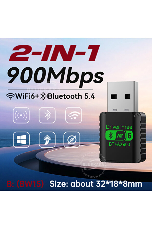 شكل B 2 في 1Mini USB AX900Mbps WiFi6 BT5.4 بطاقة شبكة 2.4G و5GHz محول مستقبل لاسلكي D