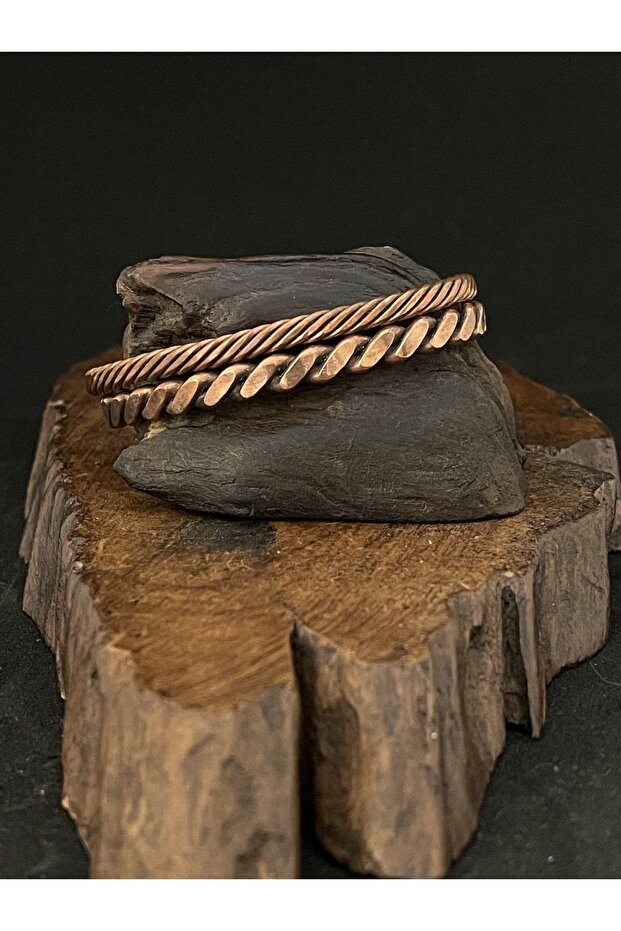 Unisex Adjustable Pure Plain Copper Bracelet Pure Plain Copper Bracelet 2-Piece Twisted Bracelet Combination Hand Made