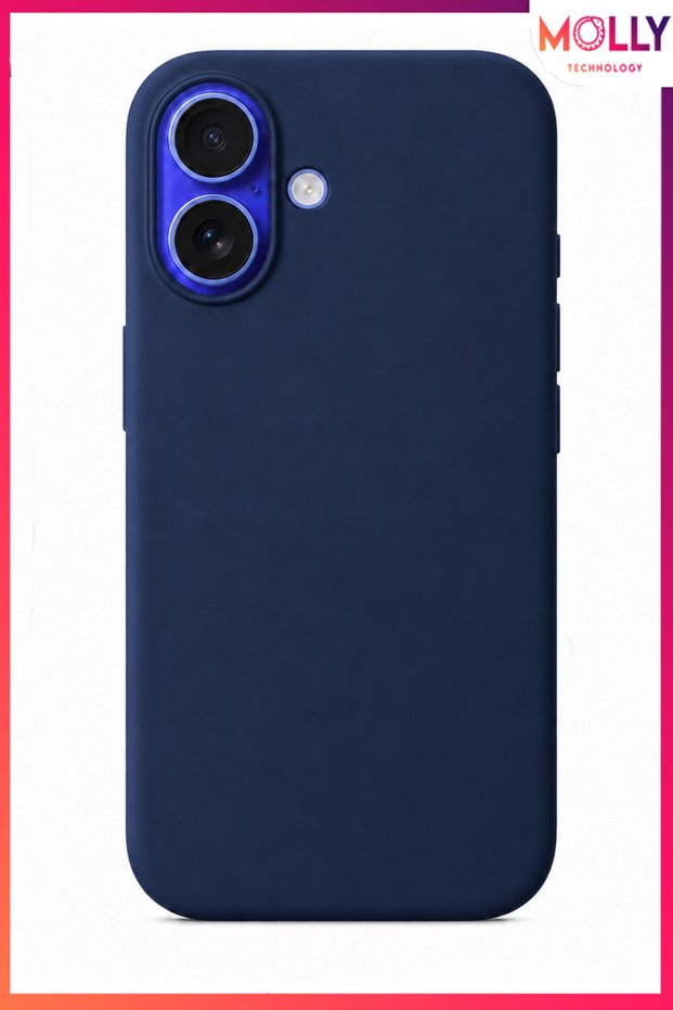 Night Blue Liquid Velvet Matte Silicone Case for iPhone 16 Plus