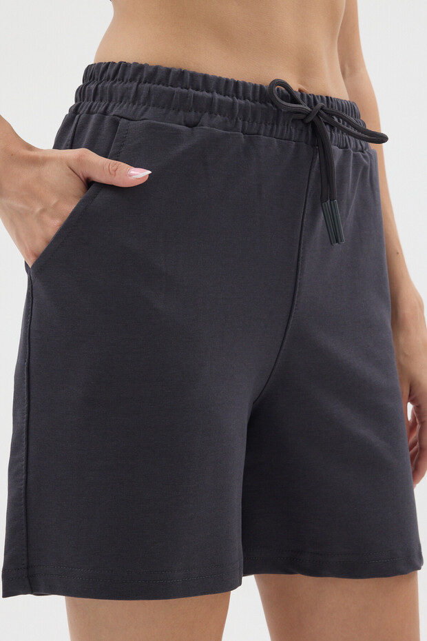 Women's High Waist Combed Cotton Bermuda Shorts