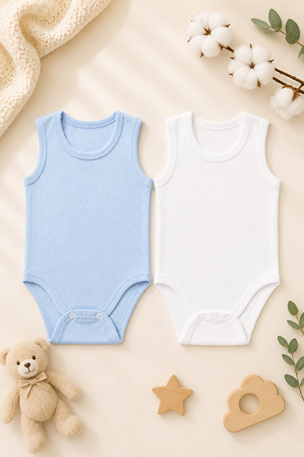 100% Cotton Baby Strap Bodysuit Set 100% Cotton Sleeveless Snap Fastener Bodysuit Baby Bodysuit 2-Piece 3-Piece Unisex Bodysuit Sets