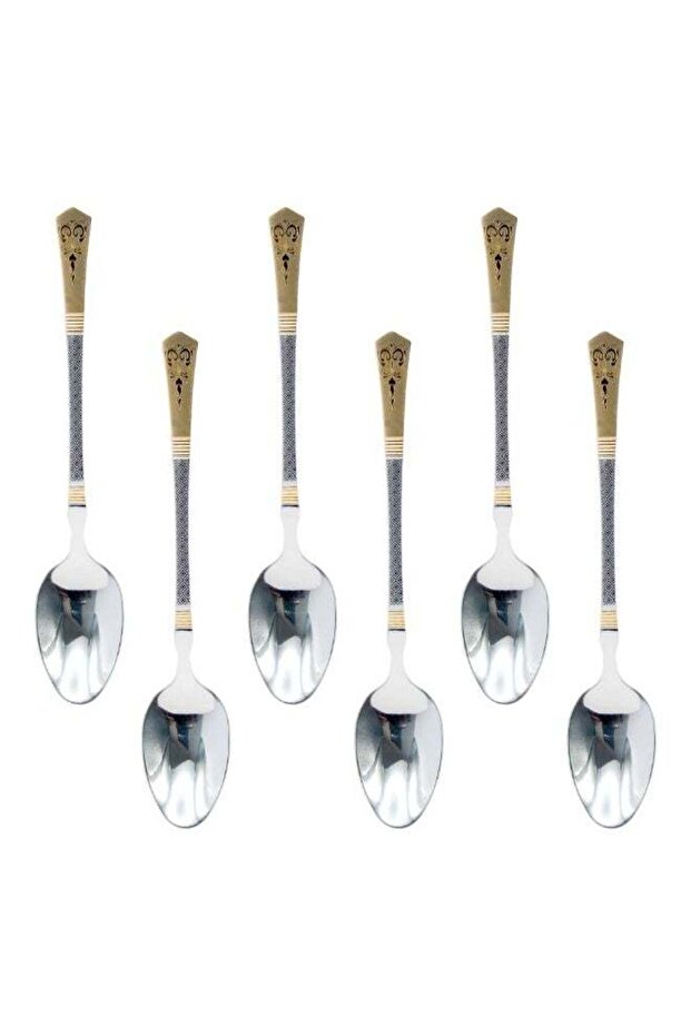 Stainless Steel Creative Tableware Dessert Spoons, Stirring, Mixing, Sugar, Stir, Ice Cream, Cake, Set Of 6