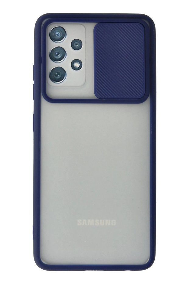 Aconcept Galaxy A72 Case Palm Frosted Camera Sliding Silicone (204419) - Navy Blue