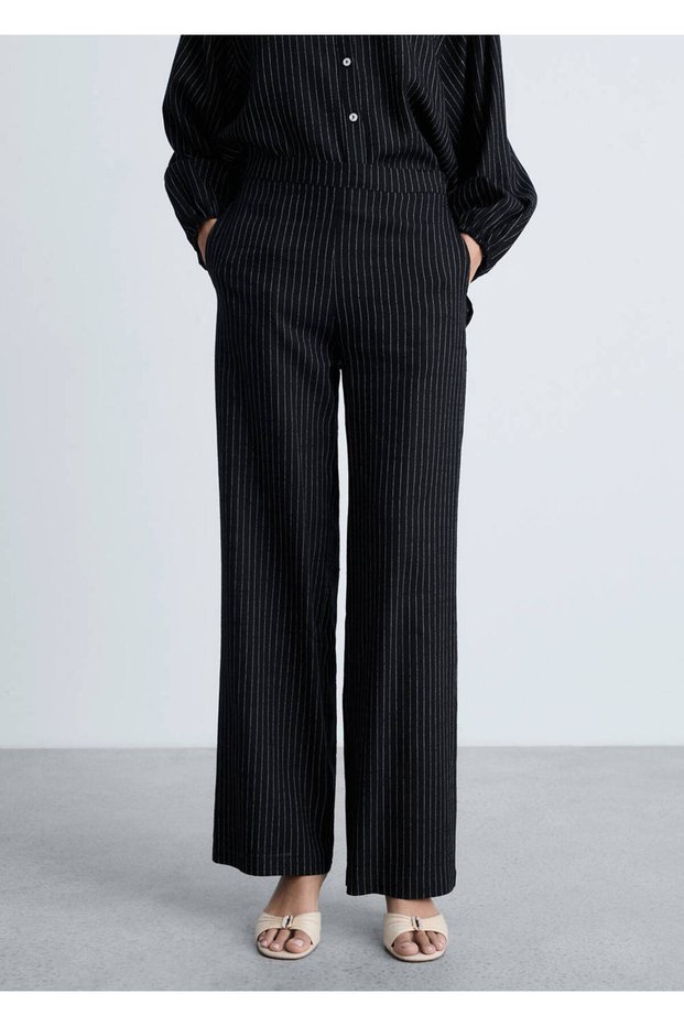 Straight striped trousers