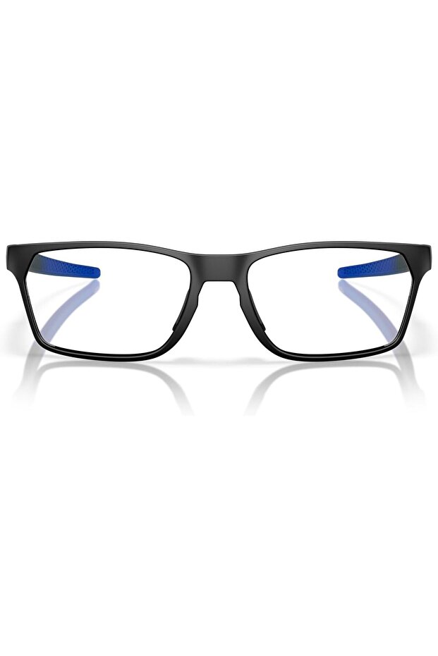 إطارات نظارات طبية مستطيلة الشكل للرجال OX8032 Hex Jector، لون أسود ساتان/عدسات تجريبية، 57 ملم