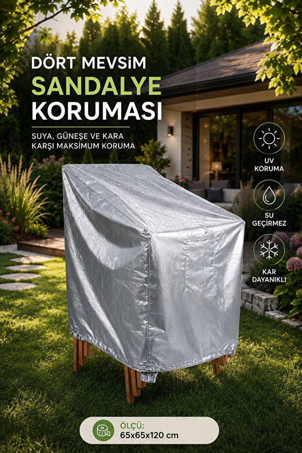Garden Furniture Tarpaulin 65X65X120 cm Waterproof Uv Protected Outdoor Table Chair Protective Cover