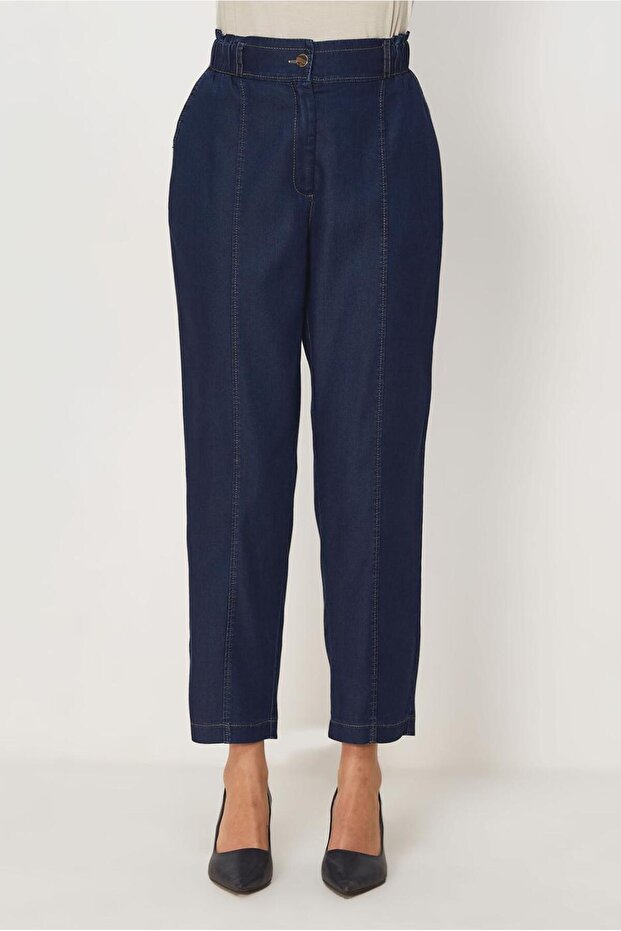 Elastic Waist Denim Pants 70968