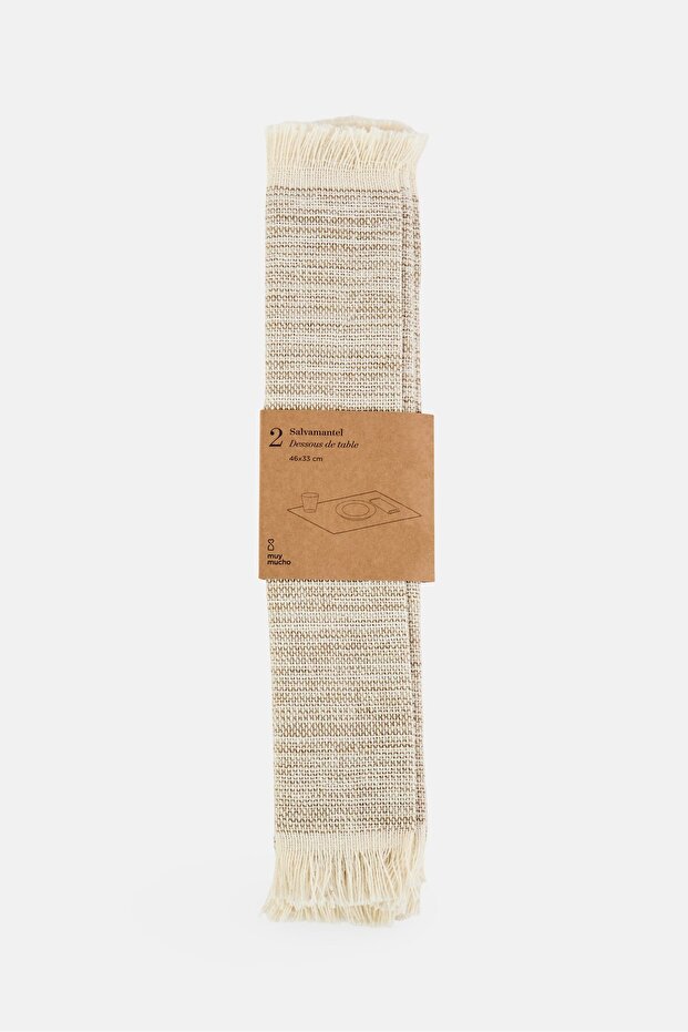 2 Piece Textured Placemats, Mulricolor