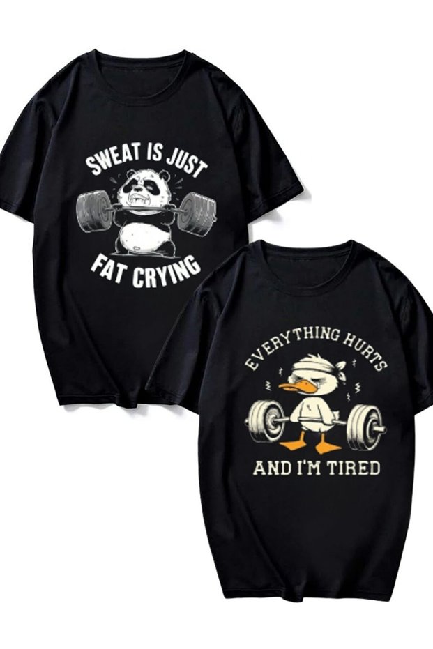 2-Pack Black Fat Crying+Hurts Print Comfort T-Shirt