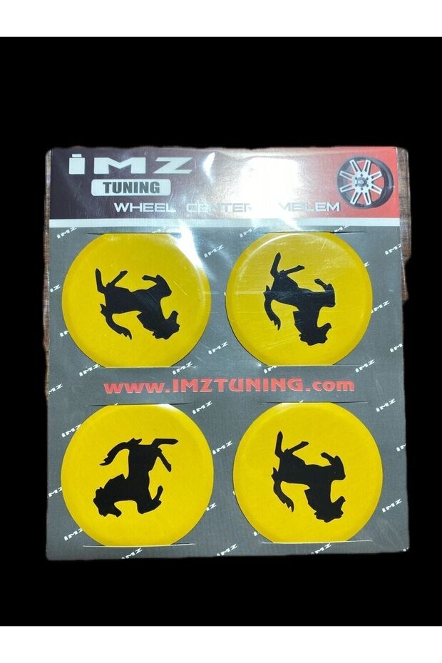 Ferrari Wheel Hub Hub Emblem Set of 4 Yellow 5.6 cm