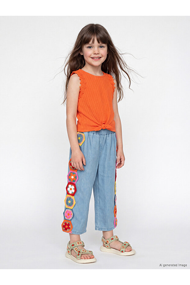 Nevavm Embroidered Girls' Jean Pants with a Difference