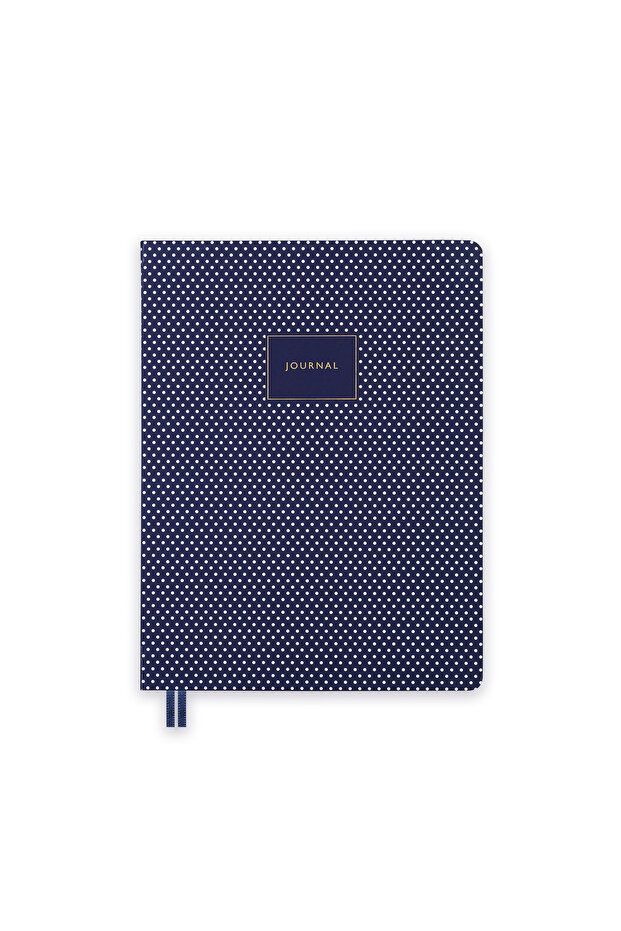 19X25 Hardcover Dotty - Navy Polka