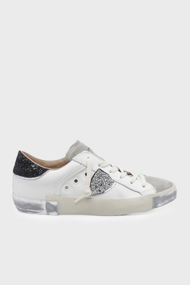 Glitter Detailed Leather Sneaker Shoes Women's Shoes Prldvg09