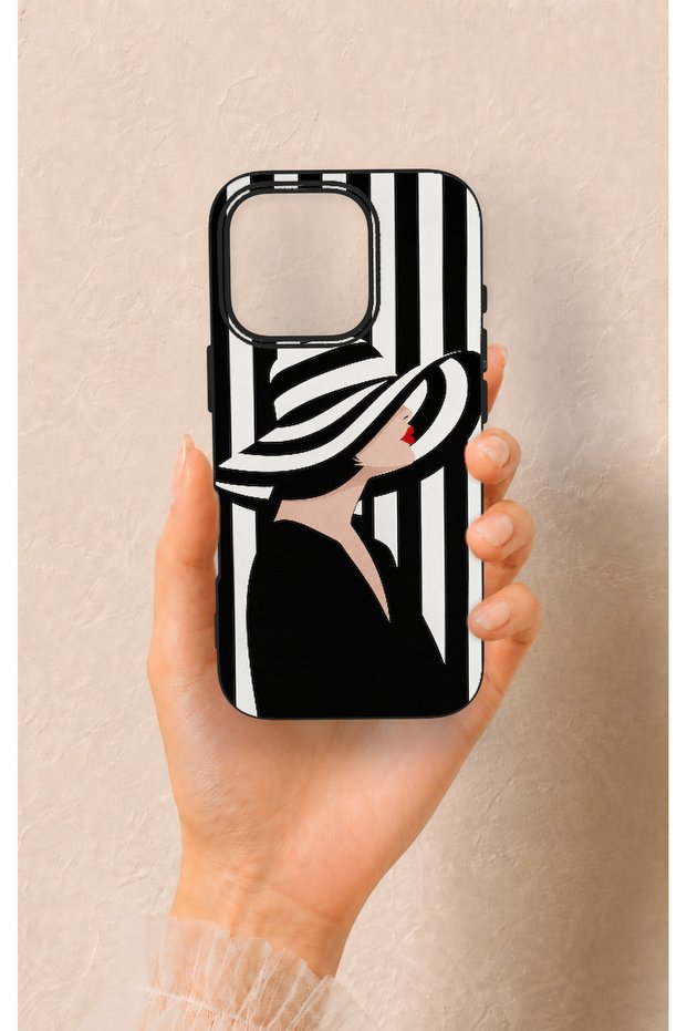 iPhone 16 Pro Compatible Madam Marica Patterned Silicone Case
