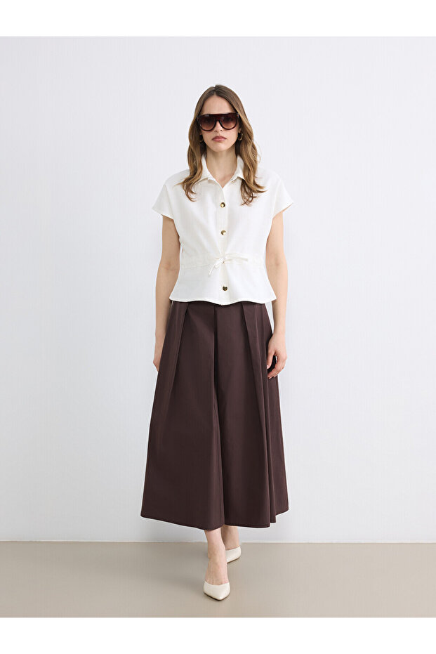 Nevavm Fitted Zippered Flared Skirt with a Difference