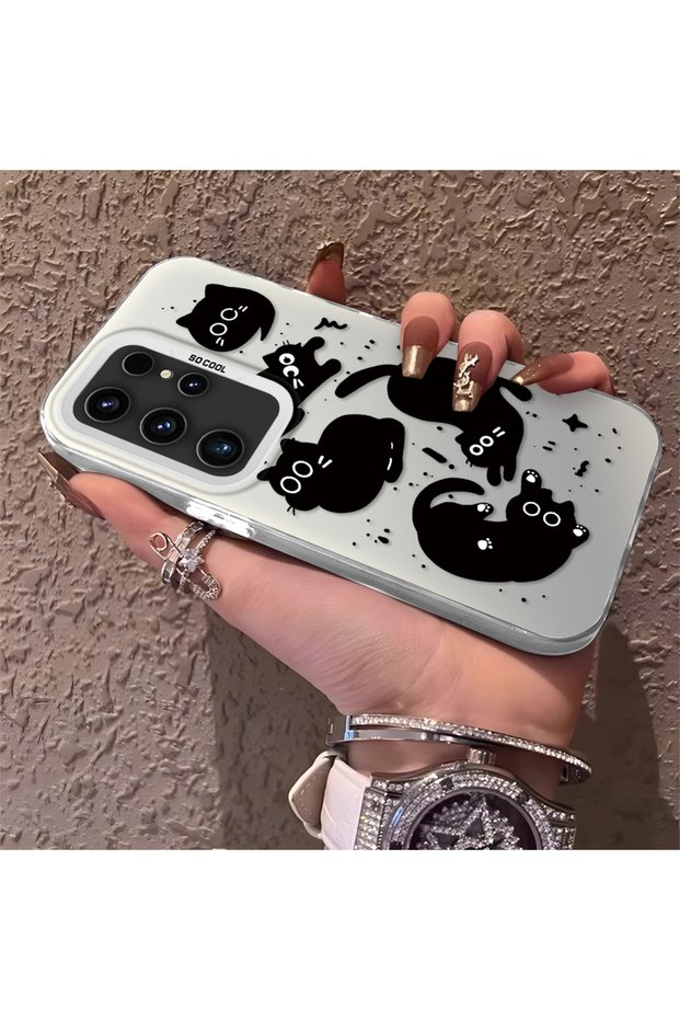 Samsung Galaxy S23 Ultra Compatible High-Quality Fun Black Cat Printed Case