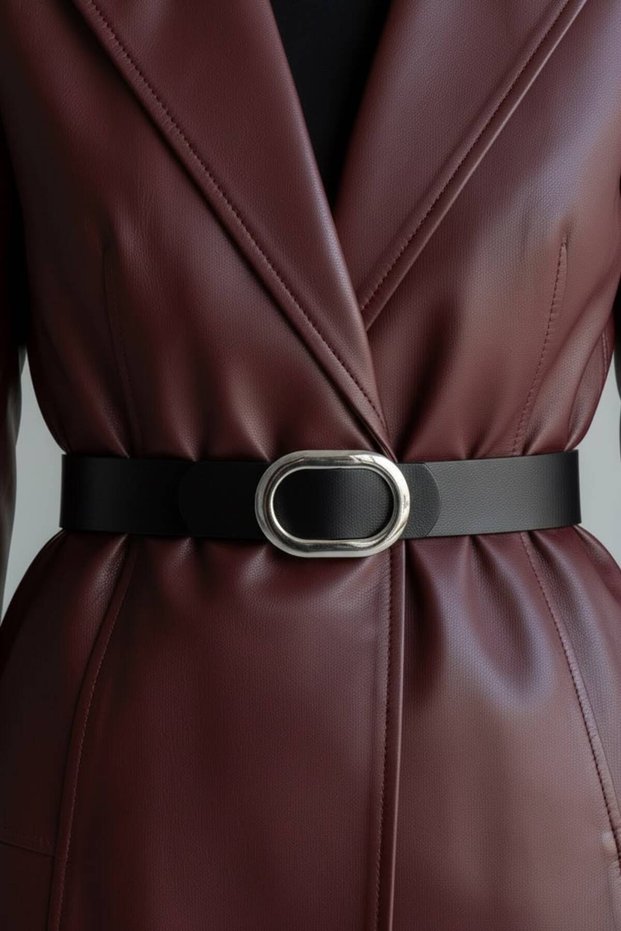 Silver Oval Buckle, Women's Belt, Pants Belt, Jacket Belt, Dress Belt - Width: 2.5 Cm, Buckle Length: 5 cm