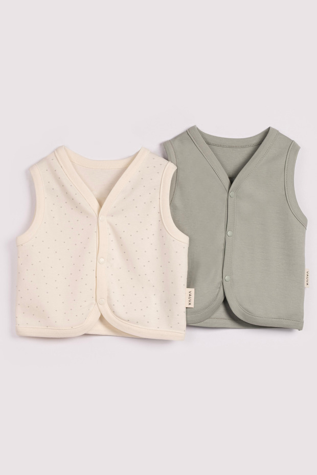 2-Piece Baby Vest Set 100% Cotton Soft Textured with Snap Fasteners for Girls and Boys 3-24 Months