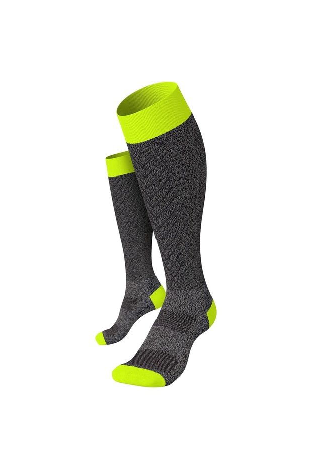 Running compression socks Renewed Compression V2-Grey/Lime-43-46 S