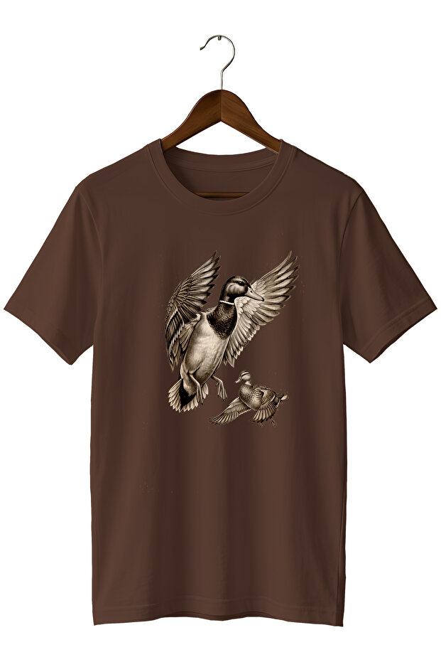 Duck Printed Unisex T-Shirt – Duck Hunting Outdoor Nature Themed Crew Neck