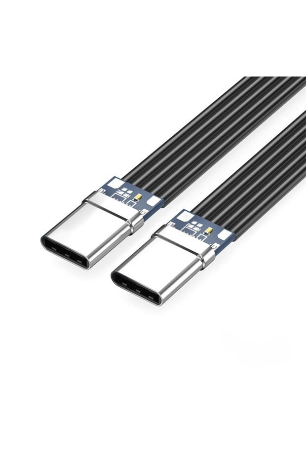 كابل USB-C إلى USB-C مرن مسطح من السيليكون بطول 5 سم، شحن سريع 65 واط 2.0، نقل البيانات، طول L